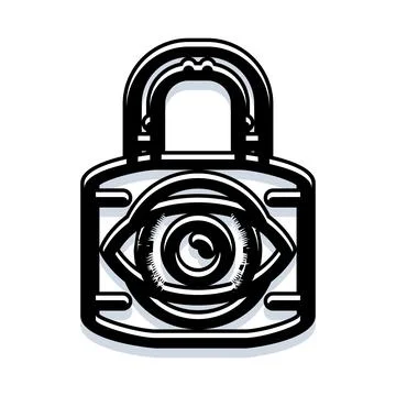 Encryption padlock monitoring data security and privacy Stock Illustration