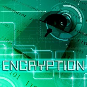 Encryption Padlock Shows Data Coded 3d Rendering Stock Illustration