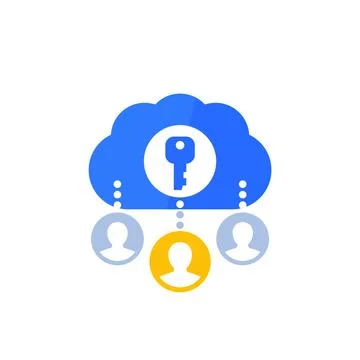 Encryption of personal data in cloud icon Stock Illustration