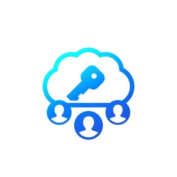 Encryption of personal data in cloud icon on white Stock Illustration