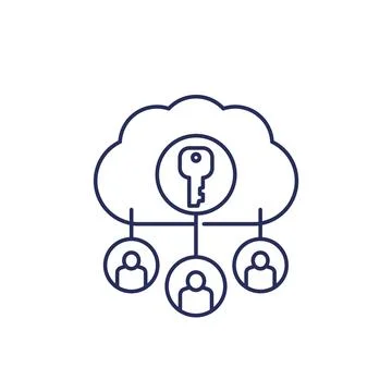 Encryption of personal data in cloud icon, vector Stock Illustration