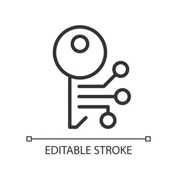 Encryption pixel perfect linear icon Illustrazione stock