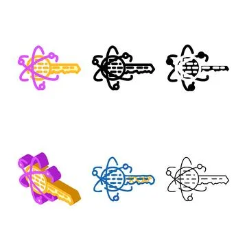 Encryption quantum edition technology color icon vector Stockillustratie