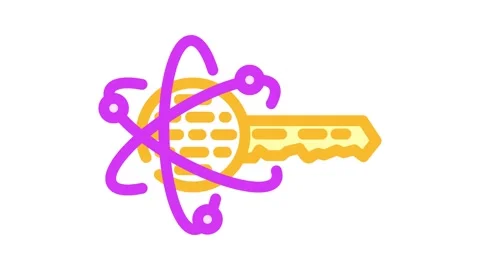 Encryption quantum technology color icon animation Stock Footage 327263933