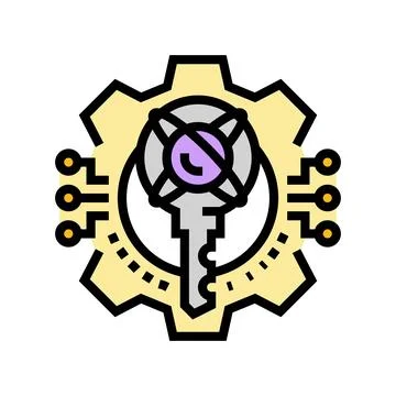 Encryption quantum technology color icon vector illustration Stock Illustration