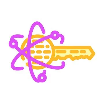 Encryption quantum technology color icon vector illustration Stock Illustration