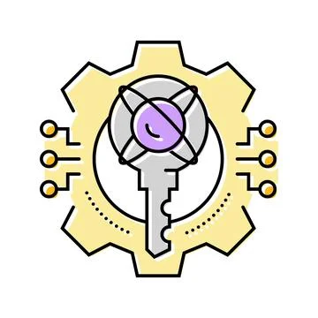 Encryption quantum technology color icon vector illustration Stock Illustration