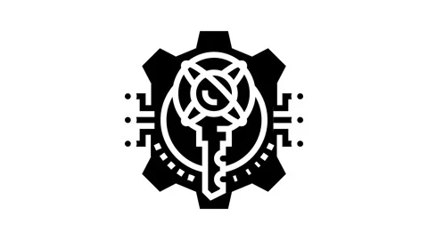 Encryption quantum technology glyph icon animation Stock Footage 326150792