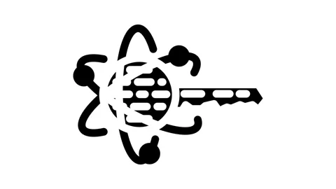Encryption quantum technology glyph icon animation Stock Footage 326740513