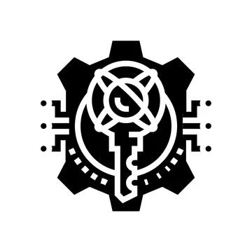 Encryption quantum technology glyph icon vector illustration Stockillustratie