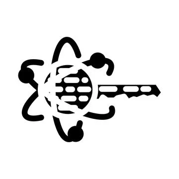 Encryption quantum technology glyph icon vector illustration Stock Illustration