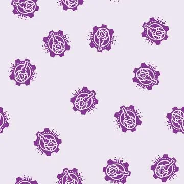 Encryption quantum technology glyph seamless pattern Illustrazione stock