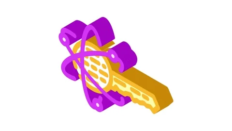 Encryption quantum technology isometric icon animation Stock Footage 327285862