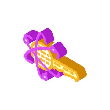 Encryption quantum technology isometric icon vector illustration Stock Illustration