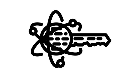 Encryption quantum technology line icon animation Stock Footage 326756310