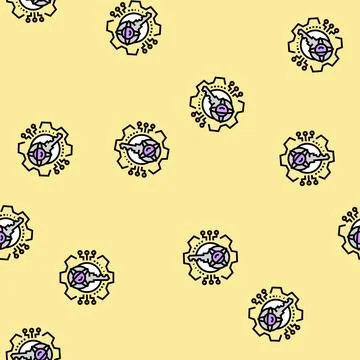 Encryption quantum technology vector seamless pattern Illustrazione stock