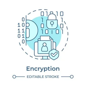 Encryption soft blue concept icon Stock Illustration