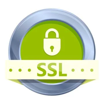 Encryption ssl certificate icon, cartoon style Ilustración de archivo