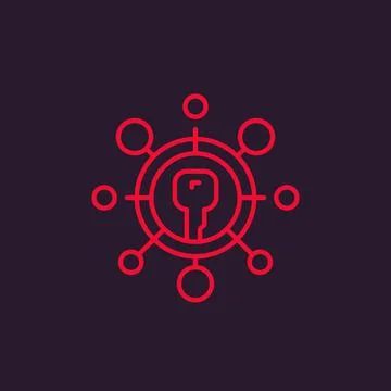 Encryption vector line icon Stockillustratie