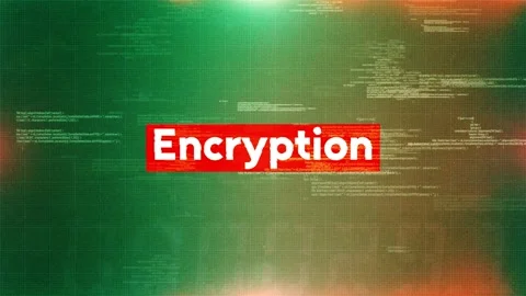 Encryption word in hacking and cybersecurity Stock Footage 318784186