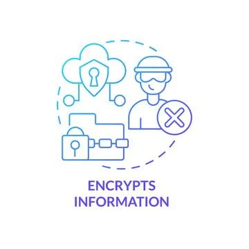 Encrypts information blue gradient concept icon Illustrazione stock