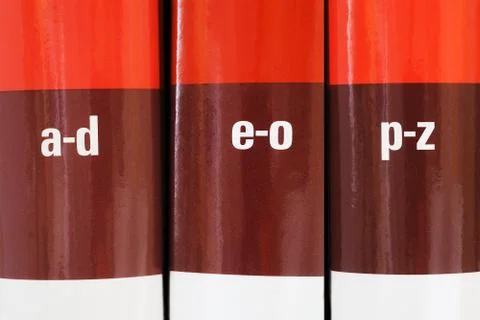 Encyclopedia books in row Stock Photos