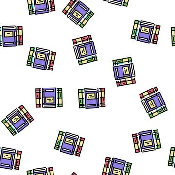 Encyclopedia educational book vector seamless pattern Stock Illustration