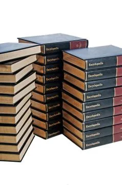 Encyclopedia Set In Three Stacks Stock Photos