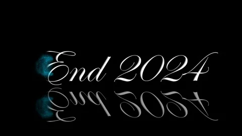 End of 2024 Greeting Animation with Particles &amp; Sparks - New Year Countdown. Stockbeeldmateriaal 295872820