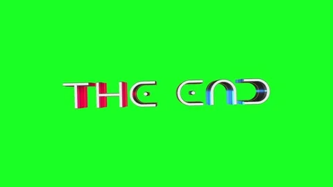 The End 3d text effect cinematic title on green background Stock Footage 313175320
