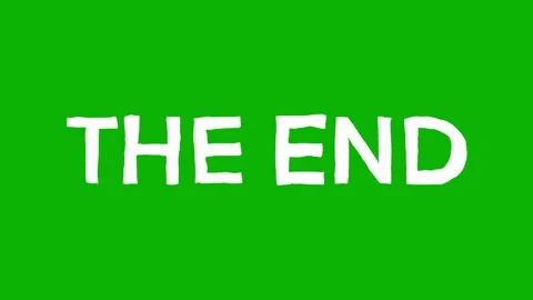 The End Animation Green Screen | Handdrawn White Text Wiggle Effect Stock Footage 315170586