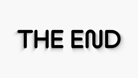 The End Animation, Minimal Clean Typography Outro with Soft Shadow Video stock 319897354