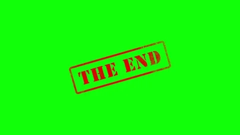 The End being Stamped on Green Screen with Alpha Channel Map Stock Footage 78016518