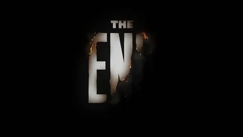 The End Burn Animation Text Background Stock Footage 160940510