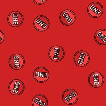 End button vector seamless pattern Stock Illustration