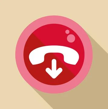 End call button disconnecting phone communication symbol Stock Illustration