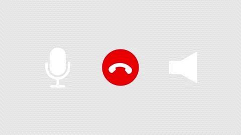 End Call Interface Animation with Shaking Phone Icon and Communication Symbo Stock Footage 328490882