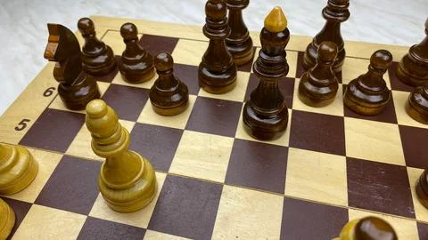 The end of chess game before the last move Stock Photos