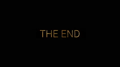 The End cinematic announcement golden te... | Stock Video | Pond5