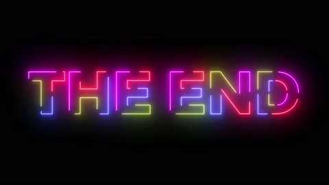 The end colored text. Laser vintage effe... | Stock Video | Pond5