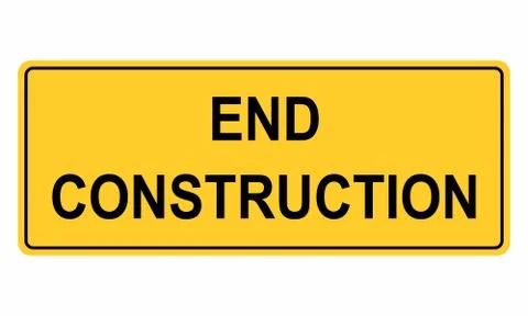 End construction sign Stock Illustration