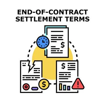End of contract settlement terms negotiation concept Stock Illustration