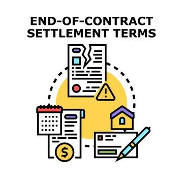 End of contract settlement terms vector concept Stock Illustration
