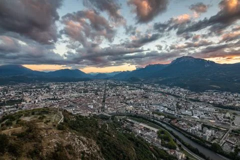 End of the day in Grenoble Stock Photos