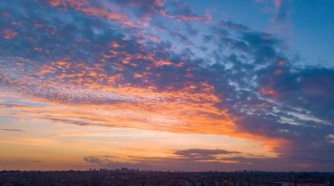 End of the day with a sky between clouds and very colorful Stock Photos