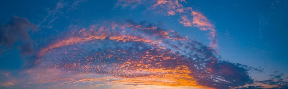 End of the day with a sky between clouds and very colorful Stock Photos