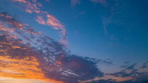 End of the day with a sky between clouds and very colorful Foto stock