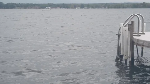 End of dock with ladder Stock Footage 79792194
