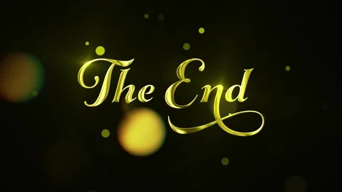The End Elegant Gold Calligraphy Typography Animation 動画素材 345977372