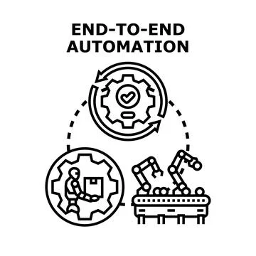 End to end automation process concept Stock Illustration